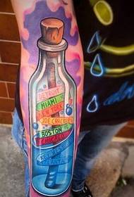 Uzorak za tetovažu boce s drift bojom u boji