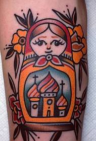 χαριτωμένο χαριτωμένο χέρι χέρι κινούμενα σχέδια τατουάζ
