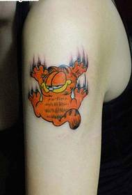 tato Garfield dinamis di lengan