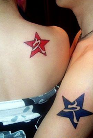 pentagramma scritta Coppia modello tatuaggio
