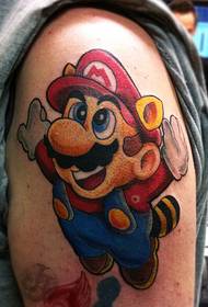 vyrų didžiojo rankos žaidimo Mario tatuiruotės nuotrauka