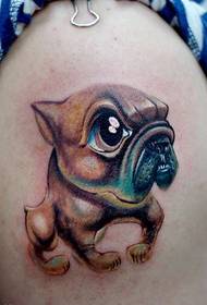 tatuaggio braccio bulldog cucciolo cartone animato