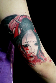 arm geisha tattoo pattern
