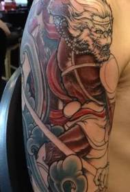 Uwekaji Tattoo ya Kutua Jua Wukong 18432 - tattoo mbadala ya kulungu ya kichwa cha mavuno