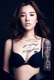 fairy beauty chest letter tattoo figure