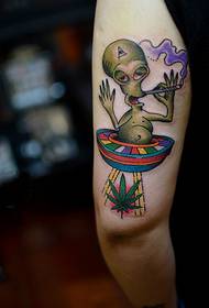 wrist alien plant alternative tattoo