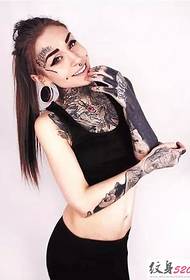 Black Arm Goddess Monami Fros Personal Tatu Show 19886 - berikan tatu bintang bertopeng enam di lengan