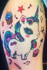 Chithunzi cha Girly Wind Unicorn tattoo