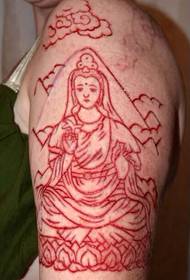 Ruka rezano meso Guanyin tetovaža slika