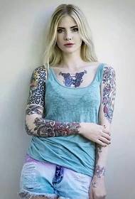 schoonheid dubbele bloemarm tatoeëringspatroon Daquan
