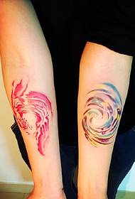 tato semburan warna lengan khusus busana