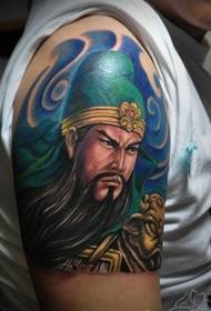 férfi kar Az uralkodó Guan Gong tetováláson