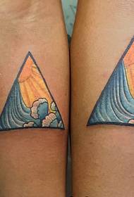 Mode paar Arm farbigen Dreieck Persönlichkeit Tattoo