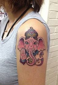 armfärg elefant tatuering mönster