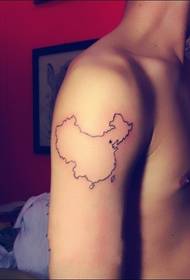 moška roka osebnostni zemljevid preprosta linija tatoo