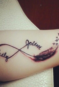 armare belle piume e tatuaggi di lettere