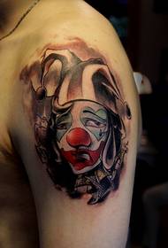 group of personality on the big arm on the clown tattoo pattern