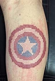 Captain America schild kruissteek tattoo
