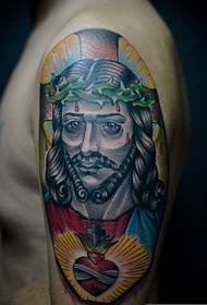 Gran Jesús avatar pintado patrón de tatuaje