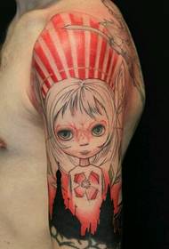 roze schattige leuke pop cartoon Tattoo patroon