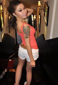beauty cute owl tattoo pattern