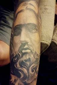 Jesus and the Virgin Mary's personality arm tattoo