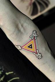 lengan batu gunting kain tatu segitiga gambar