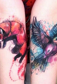 braț model clasic de tatuaj de cerneală de animal splash