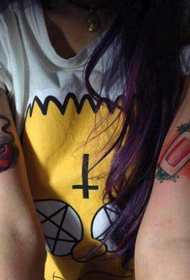 tatuaje de brazo escolar de niñas