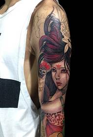 Tatuaggi tatuaggio pieni di diversi modelli di gusto pesante prima e dopo il braccio
