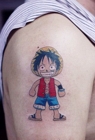 Arm niedlichen One Piece Ruffy Tattoo Pattern