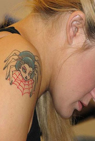 pige højre skuldre sjove geisha edderkop tatovering