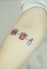 bukton hamburger fries cola tattoo