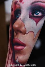 portrait of the goddess tattoo picture  19409 - long hair girl tattoo picture on the big arm