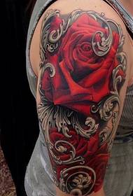 female arm European and American rose tattoo pattern