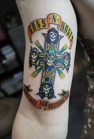 Skull Creative Cross Arm Tattoo Works