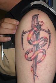 brazo tatuaxe de serpe individual