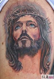 aseistettu Vapahtajan Jeesuksen tatuointikuvio