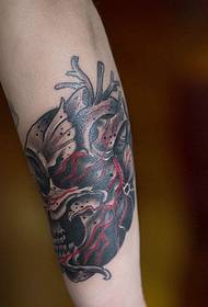 personalització del tatuatge del tatuatge del braç negre vermell gran 19767 - patró de tatuatge de gat de bracet valent
