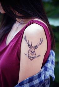 tatuaggio braccio antilope cenere nera braccio di bellezza