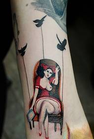 sexy goddess portrait tattoo on the arm