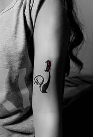 дівчина рука чорний 喵 Симпатична татуювання особистості