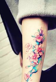 blossoming delicate eucalyptus flower dark Fragrant floating arm tattoo