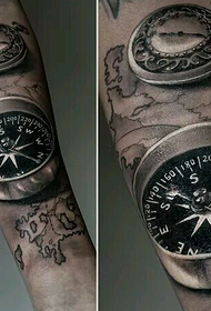 Arm 3d Kompass Tattoo Bild