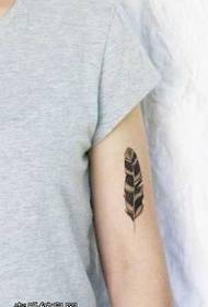 arm small feather tattoo pattern