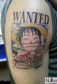 Anime Een Stéck Charakter Tattoo Bild