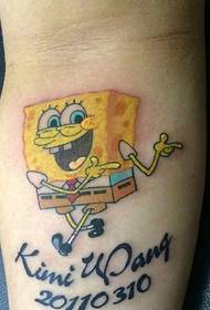 თანამედროვე SpongeBob arm tattoo
