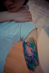 ການເຮັດວຽກ tattoo ແຂນບຸກຄົນ watercolor ນົກຊະນິດ