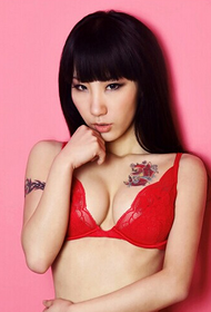 sexy schoonheidskoningin Qin Tattoo illustratie