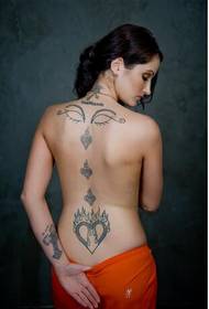 avangarda skaista ārzemju skaistuma muguras tetovējuma tetovējuma figūra